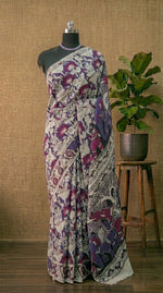 Blue Kalamkari Kota Saree