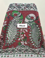 Elegant Brick Red Kalamkari Kota Saree pallu