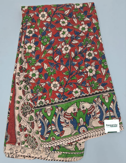 Brick red kota saree 