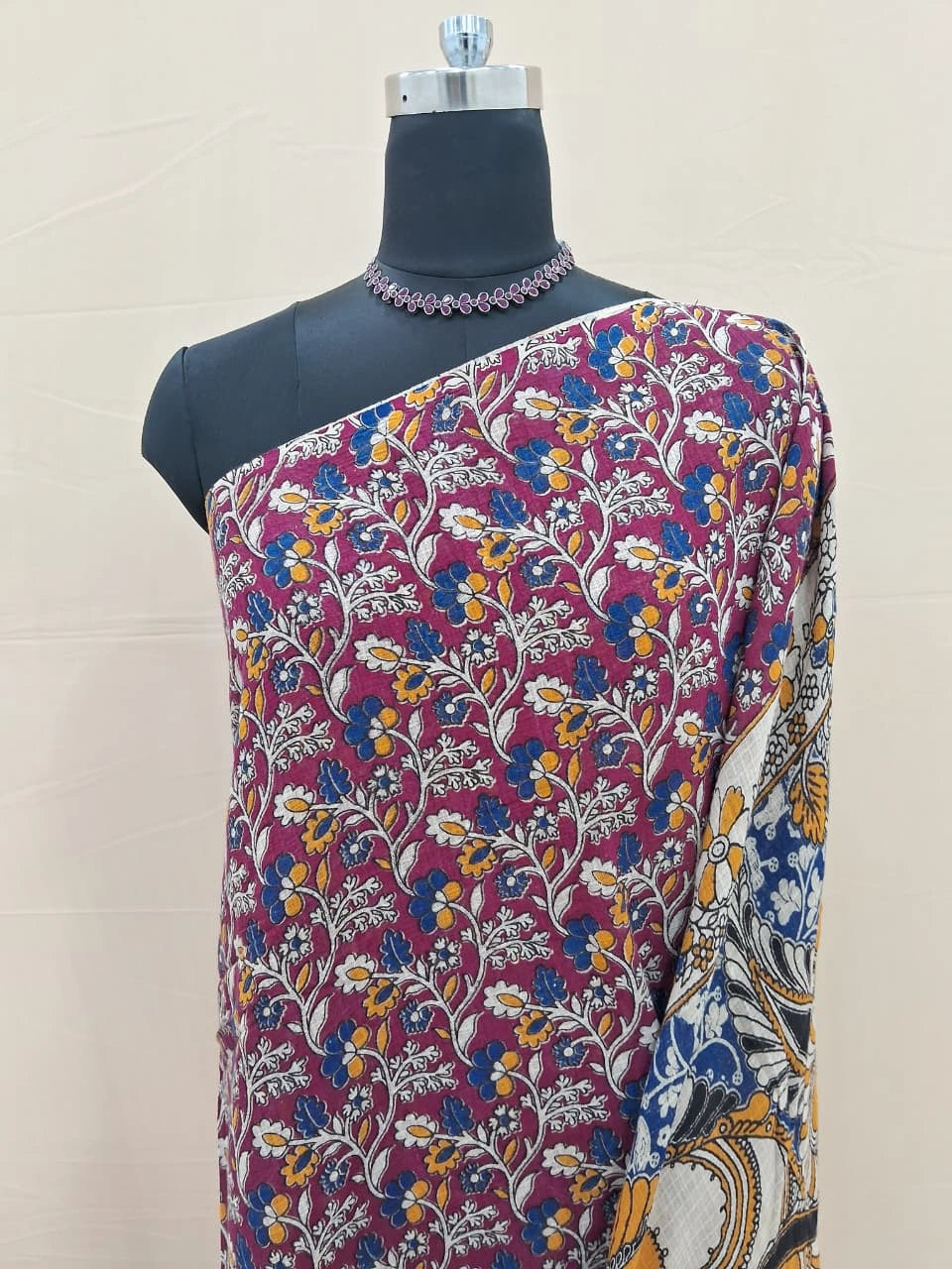 Graceful Pink Kalamkari Kota Saree 