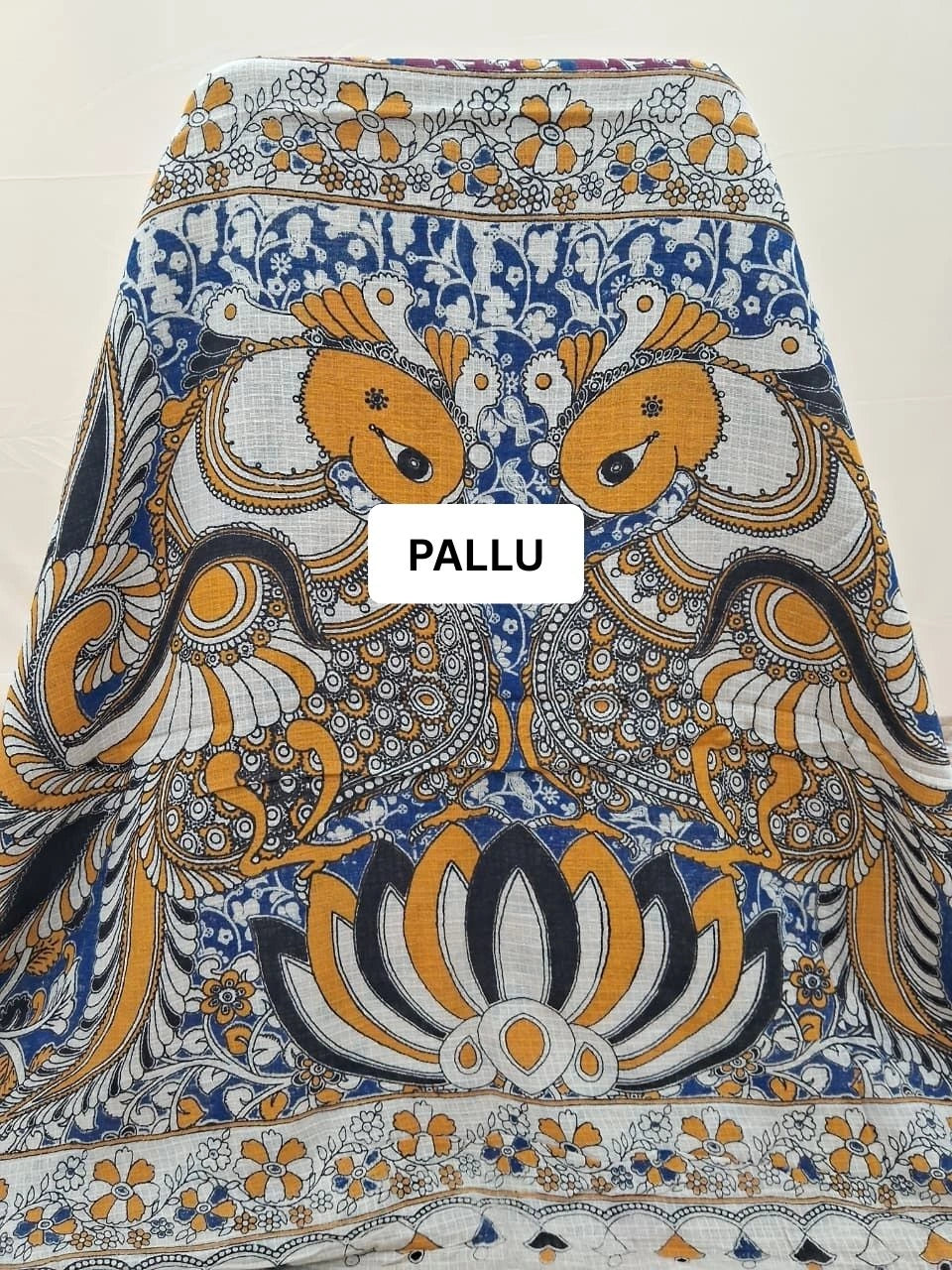 Graceful Pink Kalamkari Kota Saree pallu