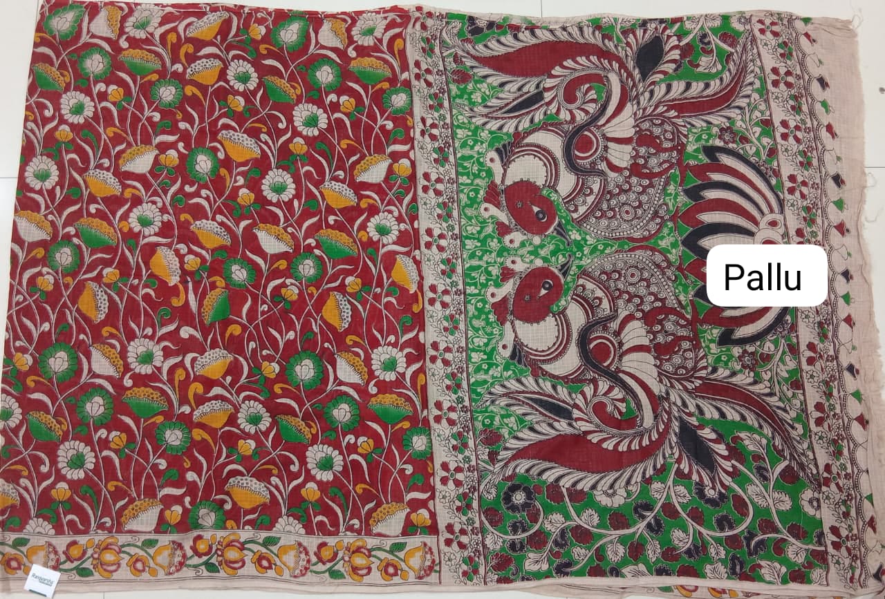 Maroon Kota Saree Pallu