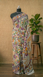 Elegant Beige Kalamkari Kota Saree