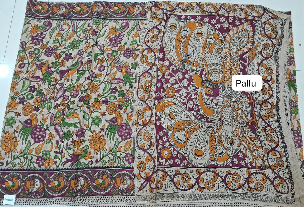 Beige Kota Saree Pallu