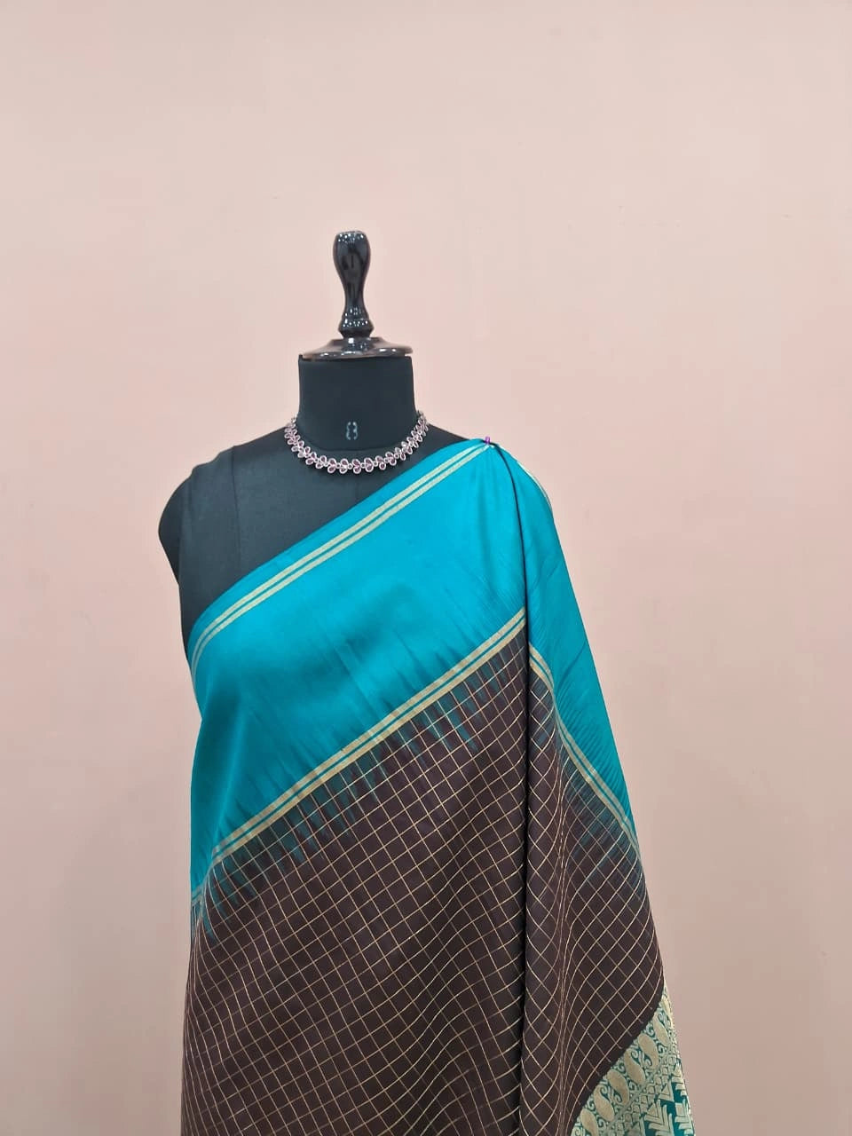 Dark Brown Pure Kanchi Pattu Saree 1