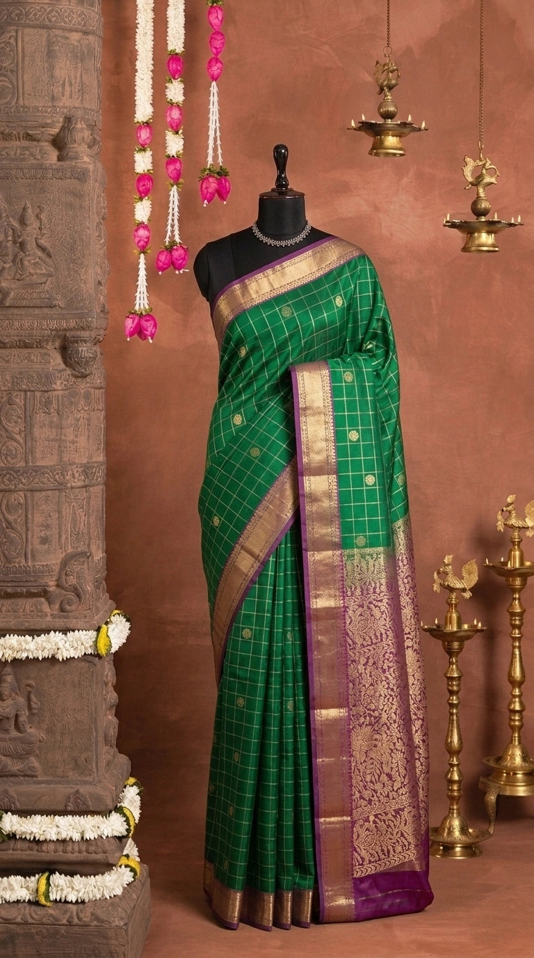 Green Pure Kanchi Pattu Saree 
