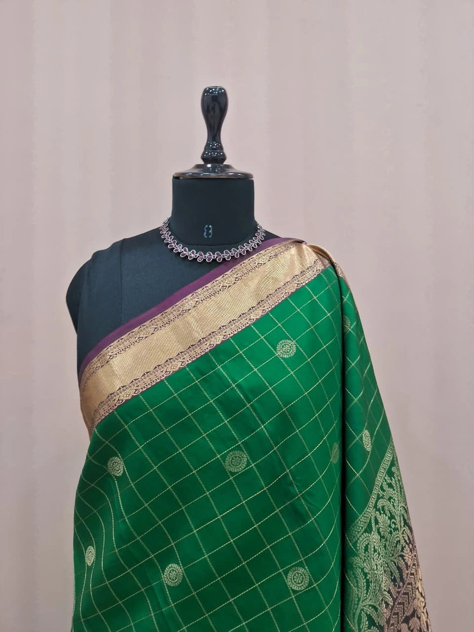 Green Pure Kanchi Pattu Saree 1