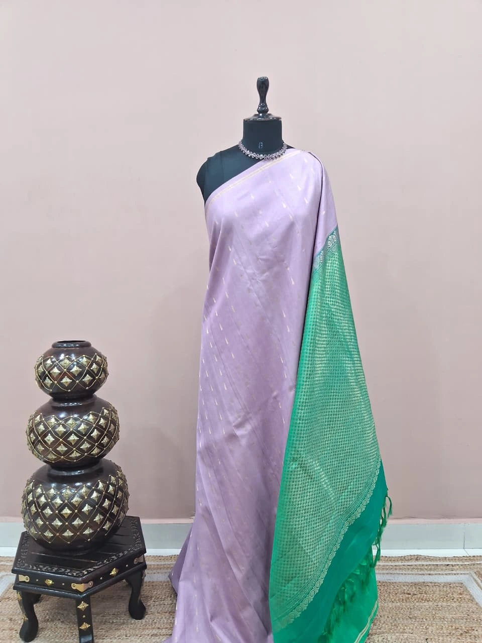 Light Lavender Pure Kanchi Pattu Saree 