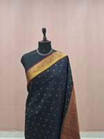 Black Pure Kanchi Pattu Saree 1