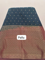 Black Pure Kanchi Pattu Saree pallu