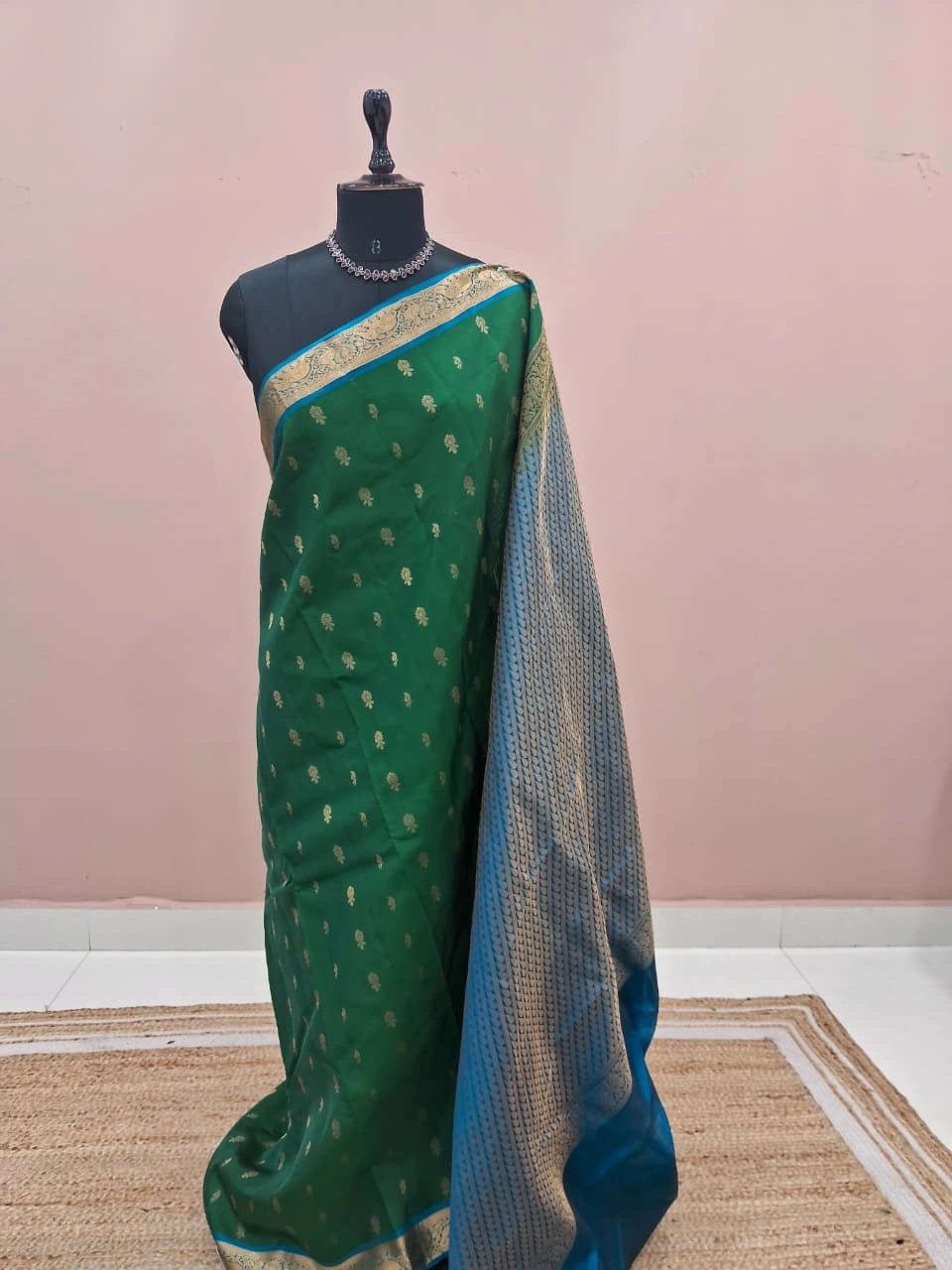 Dark Green Pure Kanchi Pattu Saree 