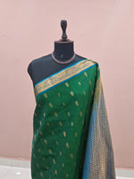 Dark Green Pure Kanchi Pattu Saree 1