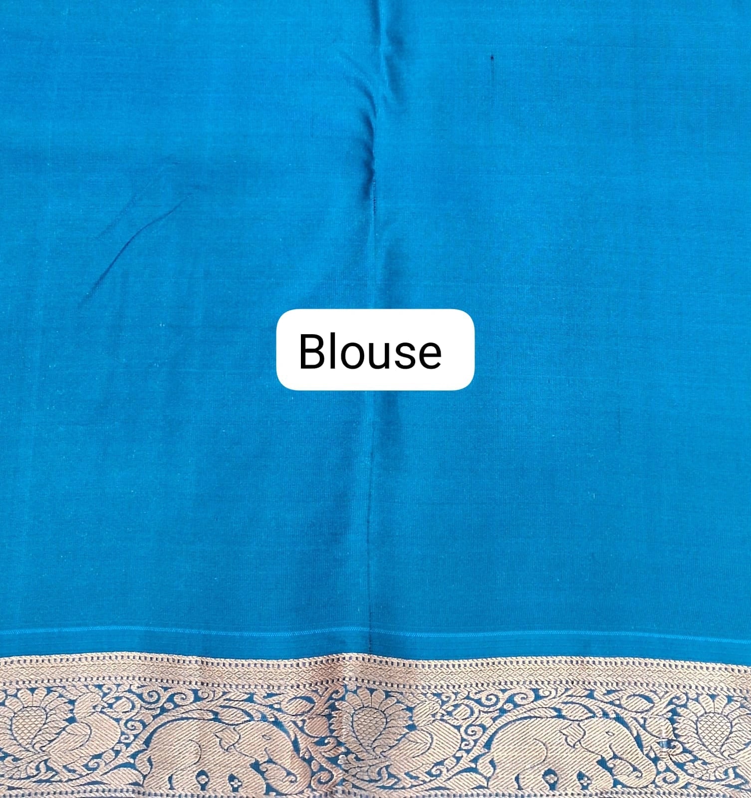 Dark Green Pure Kanchi Pattu Saree blouse
