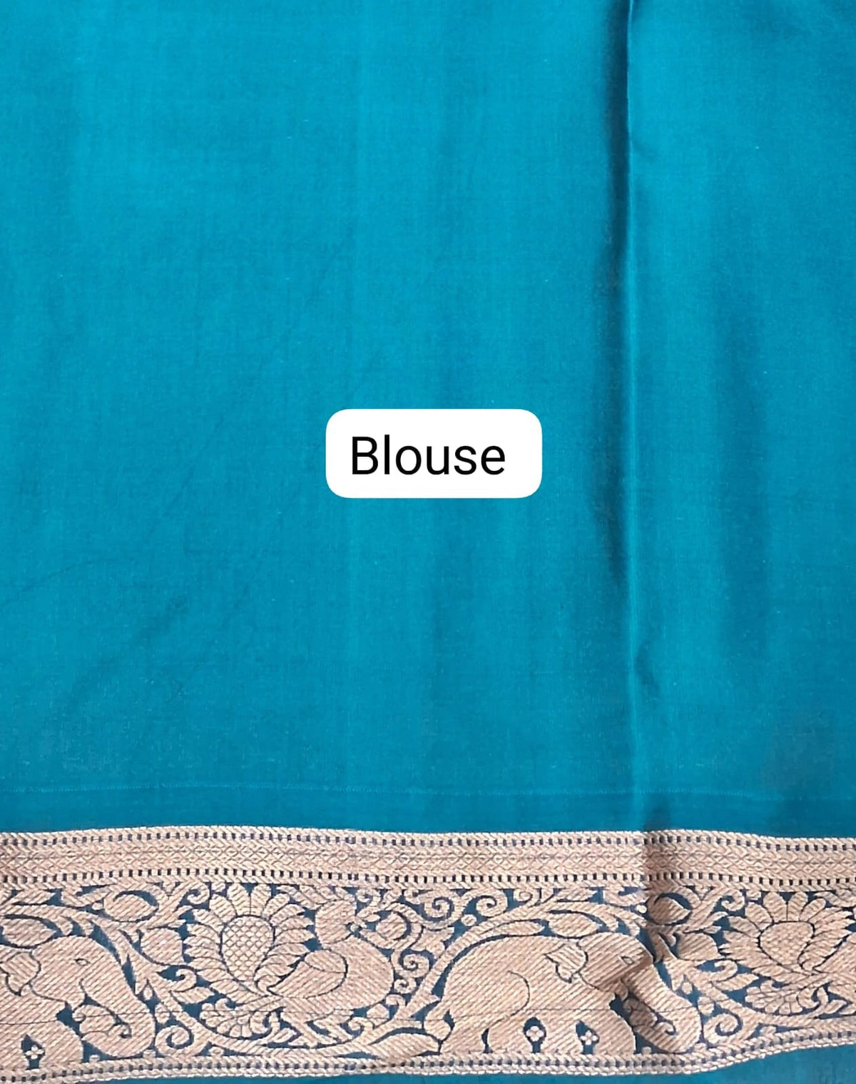 Dark Seafoam Green Pure Kanchi Pattu Saree blouse