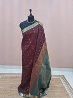 Chocolate Brown Pure Kanchi Pattu Saree 