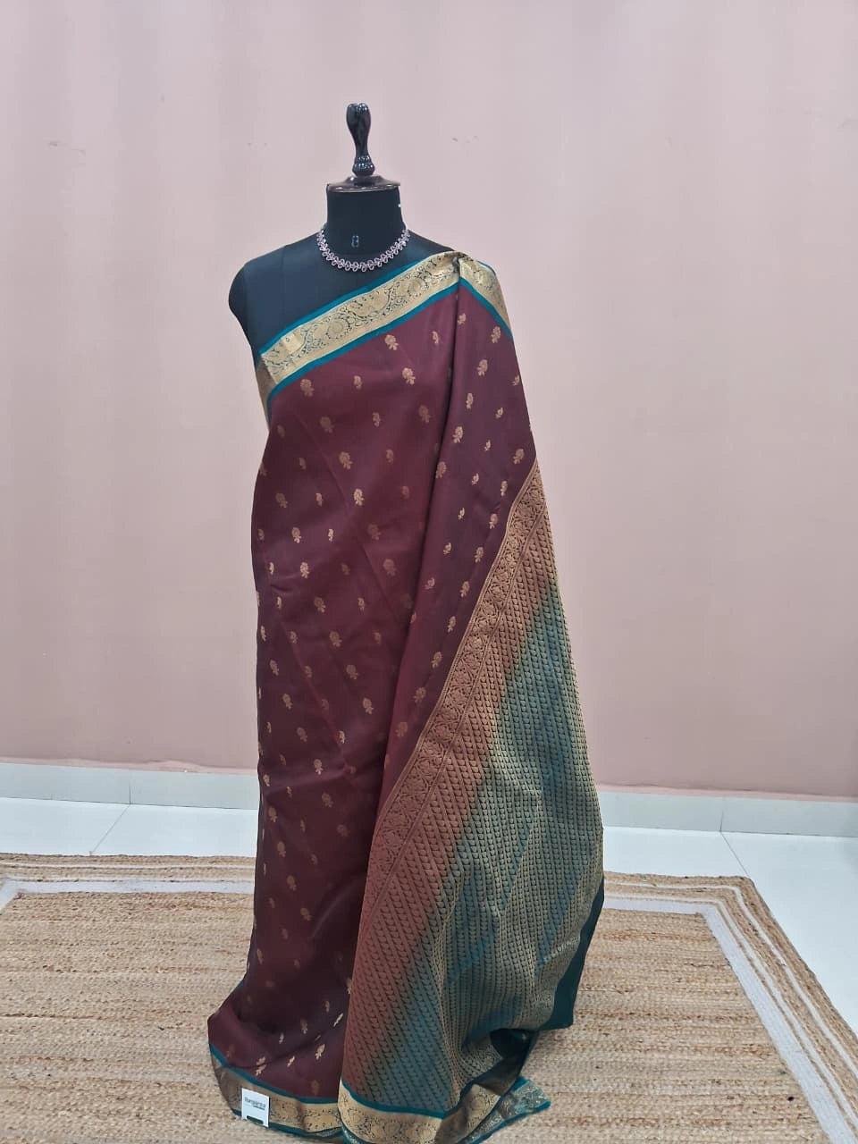Chocolate Brown Pure Kanchi Pattu Saree 