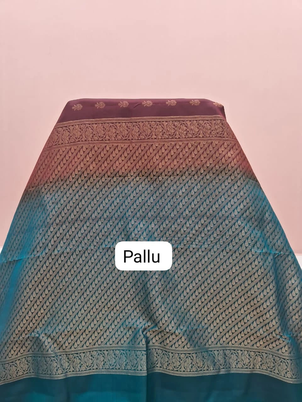Chocolate Brown Pure Kanchi Pattu Saree pallu