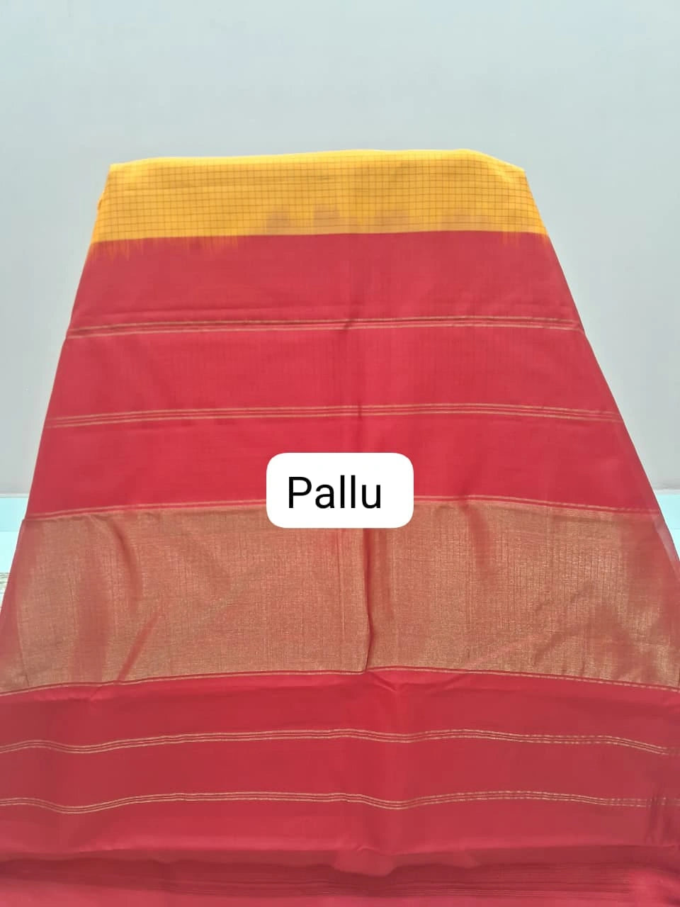 Yellow Pure Kanchi Pattu Saree pallu