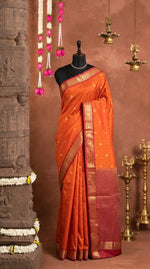 Orange Pure Kanchi Pattu Saree 