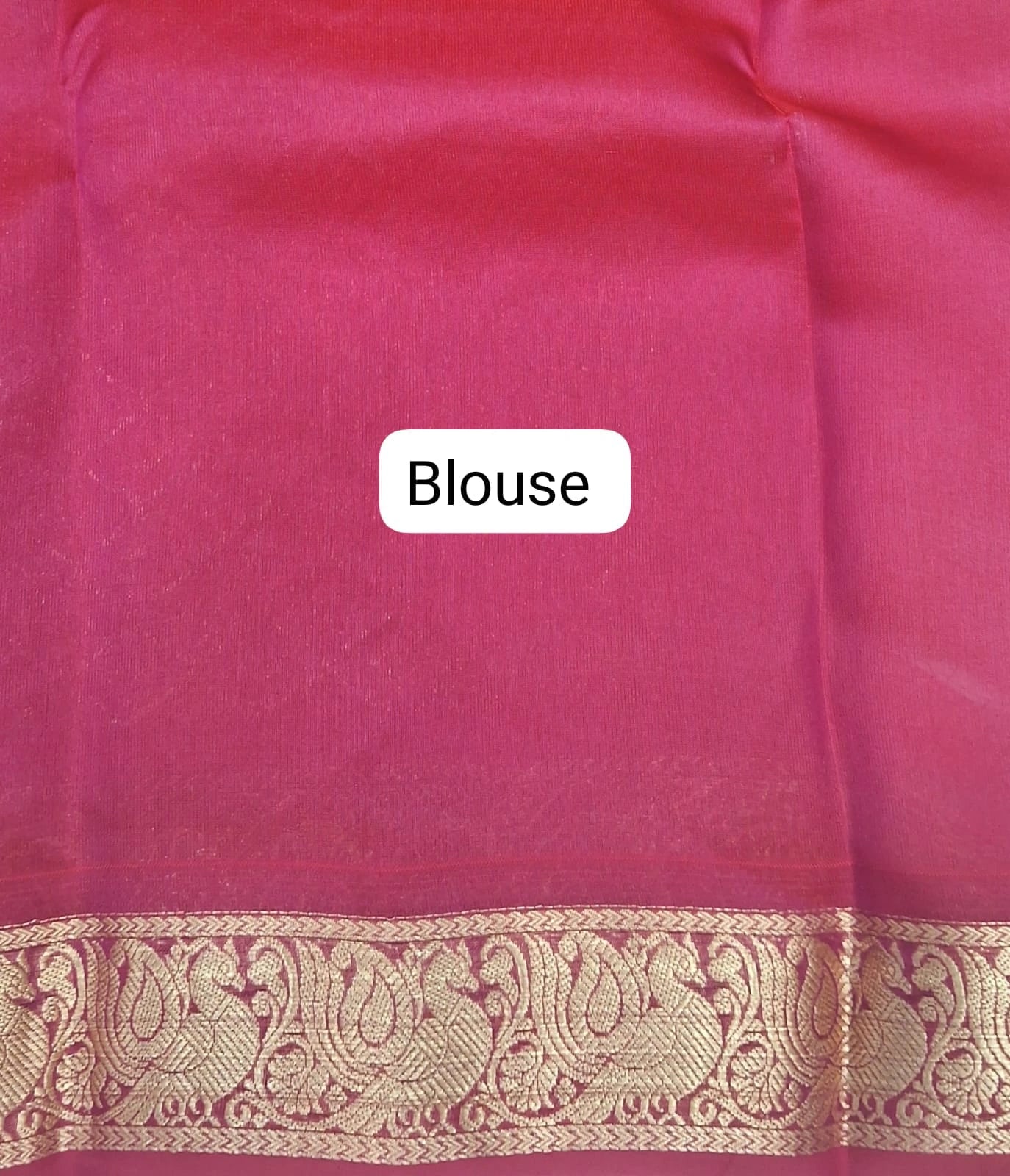 Orange Pure Kanchi Pattu Saree blouse