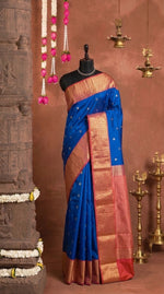 Royal Blue Pure Kanchi Pattu Saree 