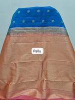 Royal Blue Pure Kanchi Pattu Saree Pallu