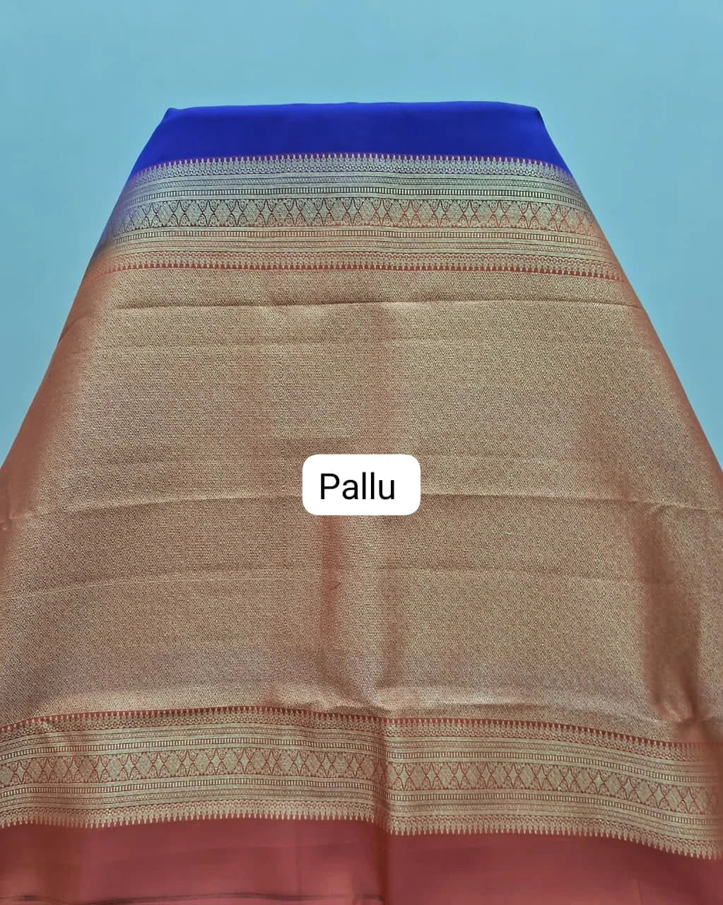 Navy Blue Pure Kanchi Pattu Saree  Pallu