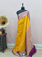 Yellow Pure Kanchi Pattu Saree