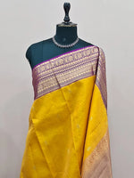 Yellow Pure Kanchi Pattu Saree 1