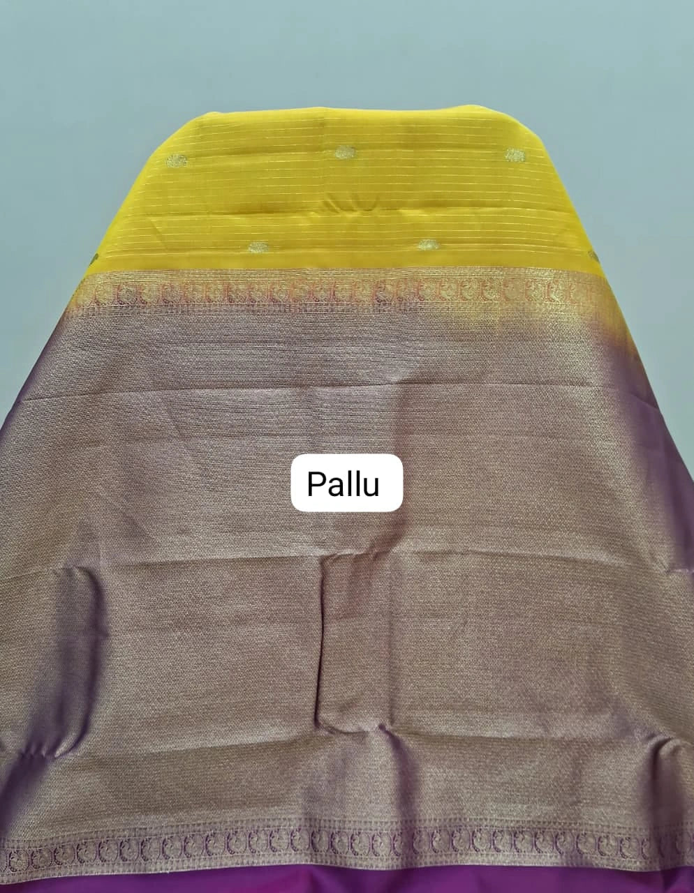 Yellow Pure Kanchi Pattu Saree Pallu