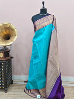 Sky Blue Pure Kanchi Pattu Saree 