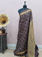 Chocolate Brown Pure Kanchi Pattu Saree 