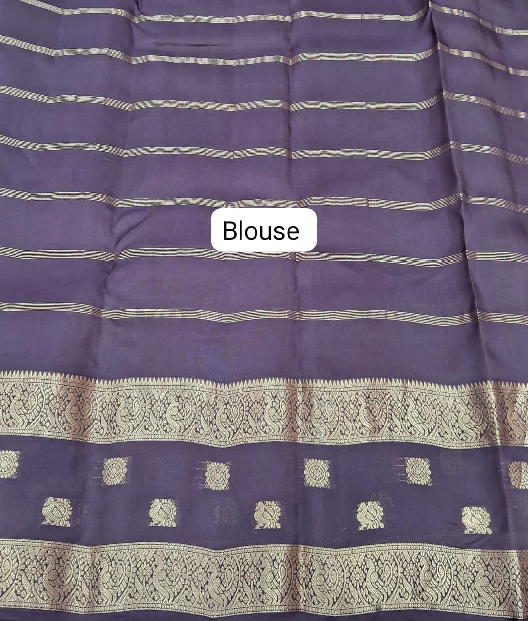 Chocolate Brown Pure Kanchi Pattu Saree blouse