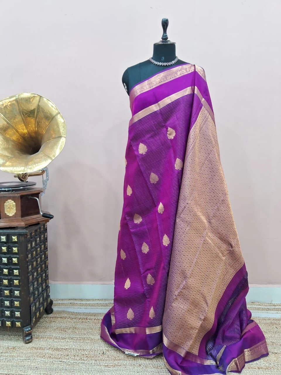 Purple Pure Kanchi Pattu Saree