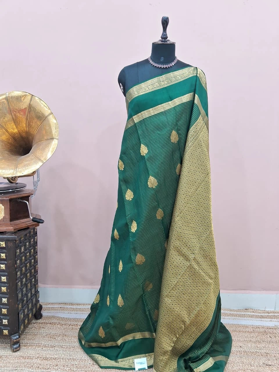 Green Pure Kanchi Pattu Saree