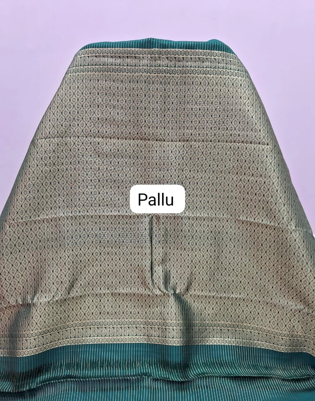 Green Pure Kanchi Pattu Saree Pallu