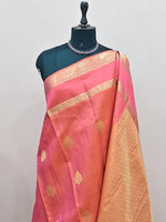 Dark Peach Pure Kanchi Pattu Saree 1