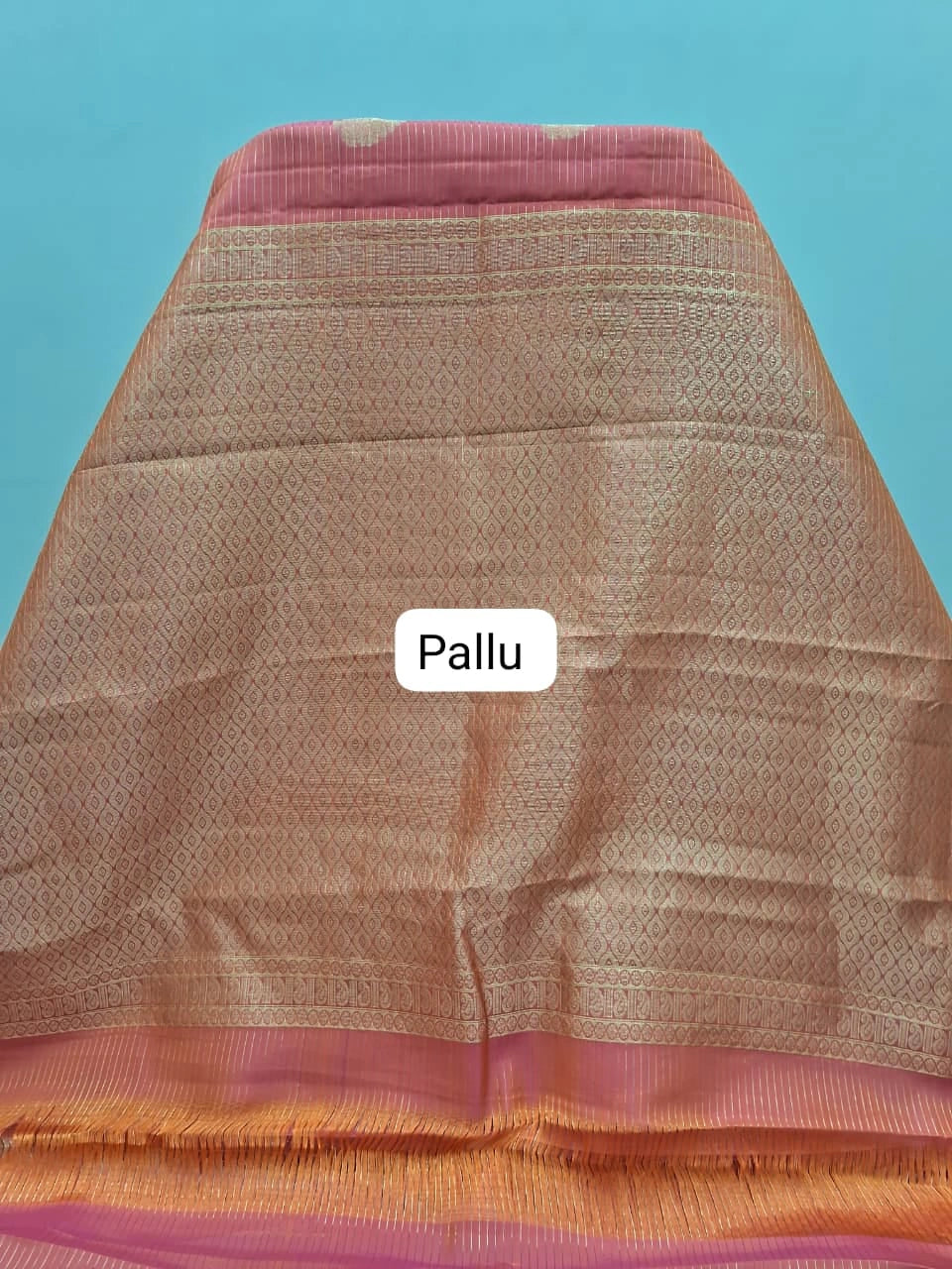 Dark Peach Pure Kanchi Pattu Saree Pallu