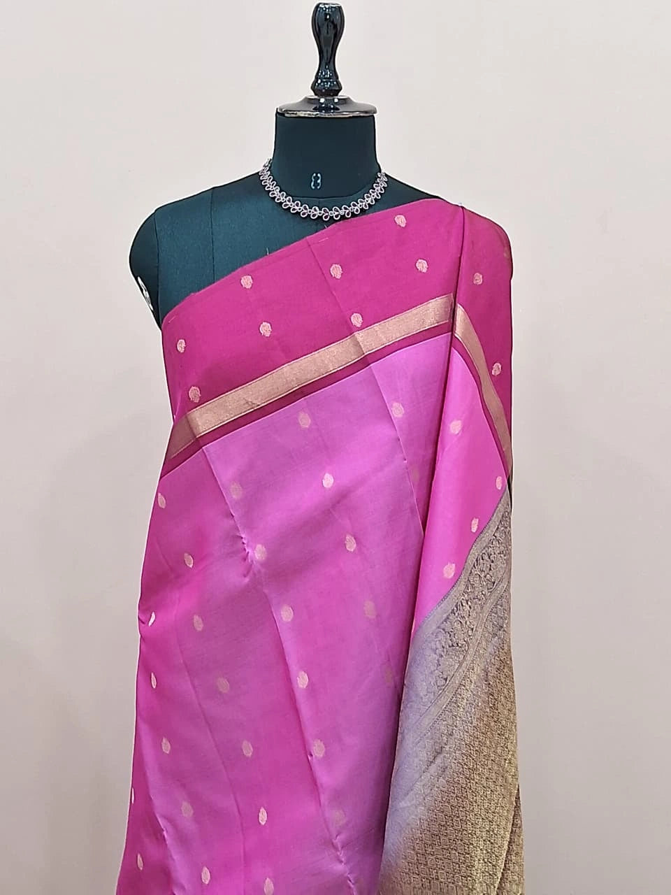 Pink Pure Kanchi Pattu Saree 1