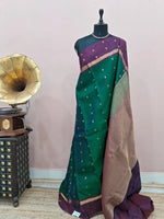 Bottle Green Pure Kanchi Pattu Saree