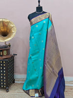 Aqua Blue Pure Kanchi Pattu Saree