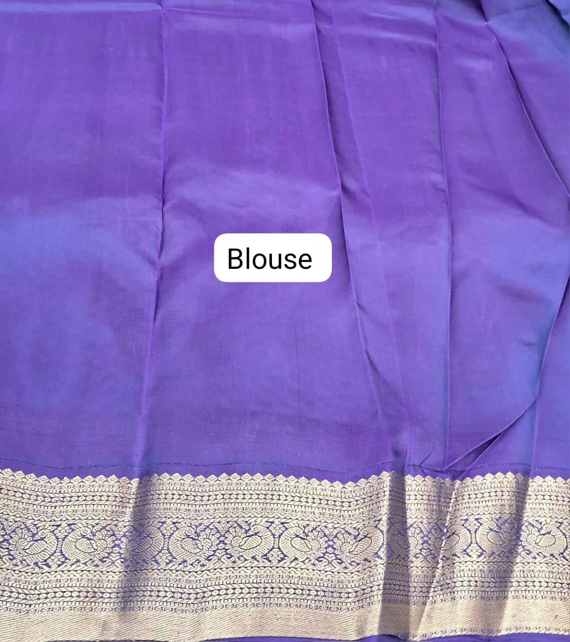 Aqua Blue Pure Kanchi Pattu Saree blouse