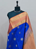 Royal Blue Pure Kanchi Pattu Saree 1
