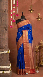 Royal Blue Pure Kanchi Pattu Saree