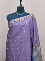 Lavender Pure Kanchi Pattu Saree 1