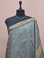 Grey Pure Kanchi Pattu Saree 1