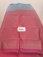 Teal Blue Pure Kanchi Pattu Saree Pallu