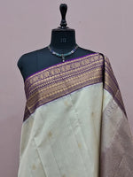 White Pure Kanchi Pattu Saree 1