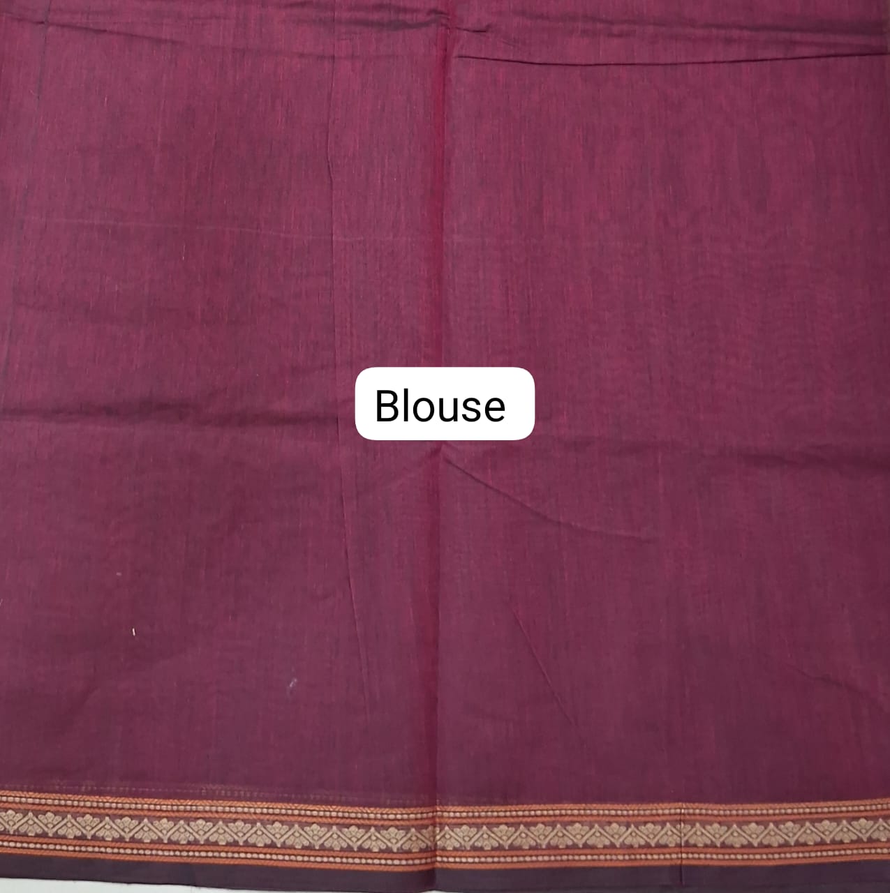 Maroon Korvai Kanchi Cotton Saree Blouse