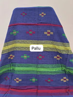 Navy Blue Khadhi Cotton Saree Pallu